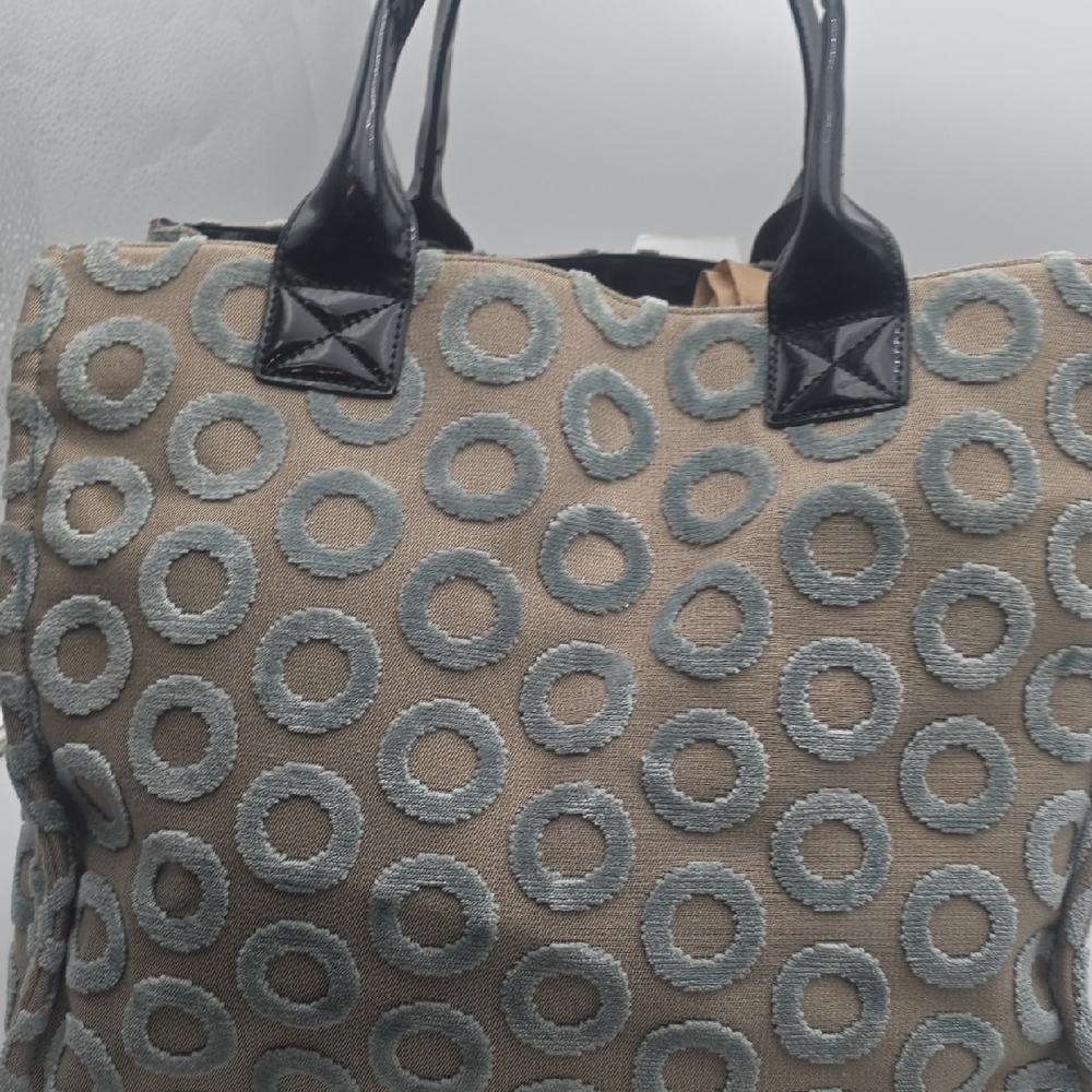 Kate Landry Circle Pattern Tote with Black Handles